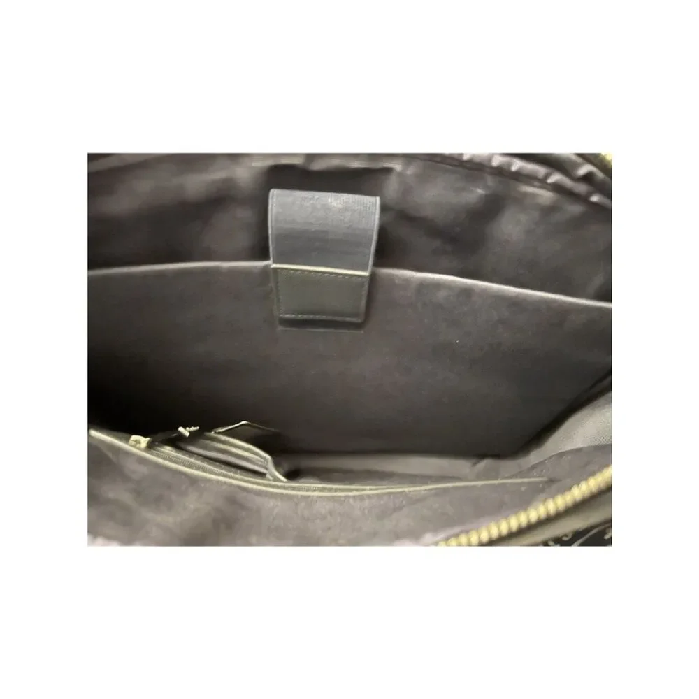 PEDRO Navy Blue Leather Briefcase Shoulder Bag Computer Padded Travel NWT